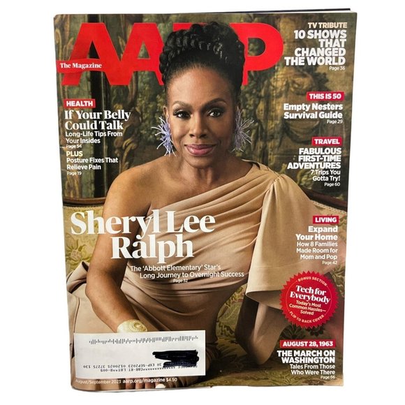 AARP Magazine August September 2023 Sheryl Lee Ralph Empty Nest Survival - Picture 1 of 5